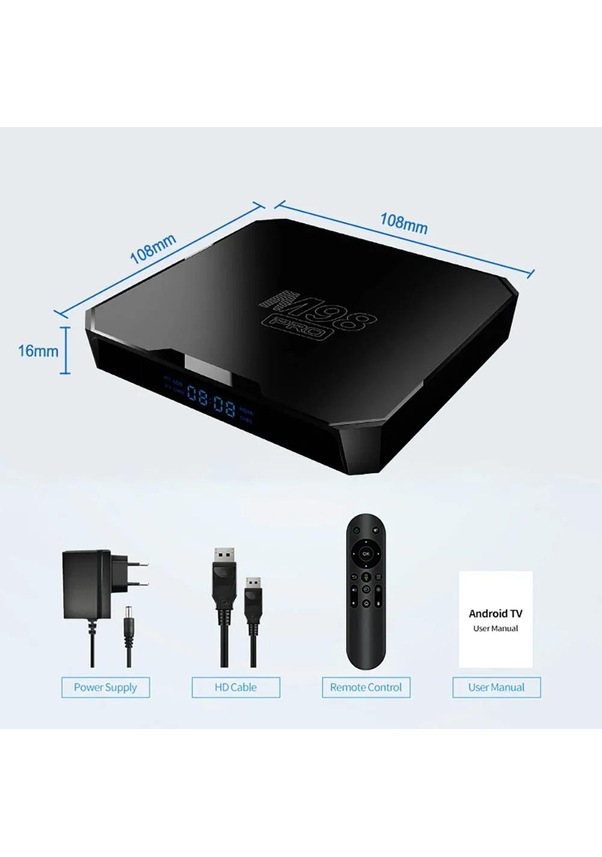 Bilişim Burada M98 Pro Android 10-0 Akıllı Sesli Kumandalı 2gb Ram 16GB 4K 3D Wıfı Android 10 Andriod Tv Box Iptv Cihaz  Iptv Box Inat Box